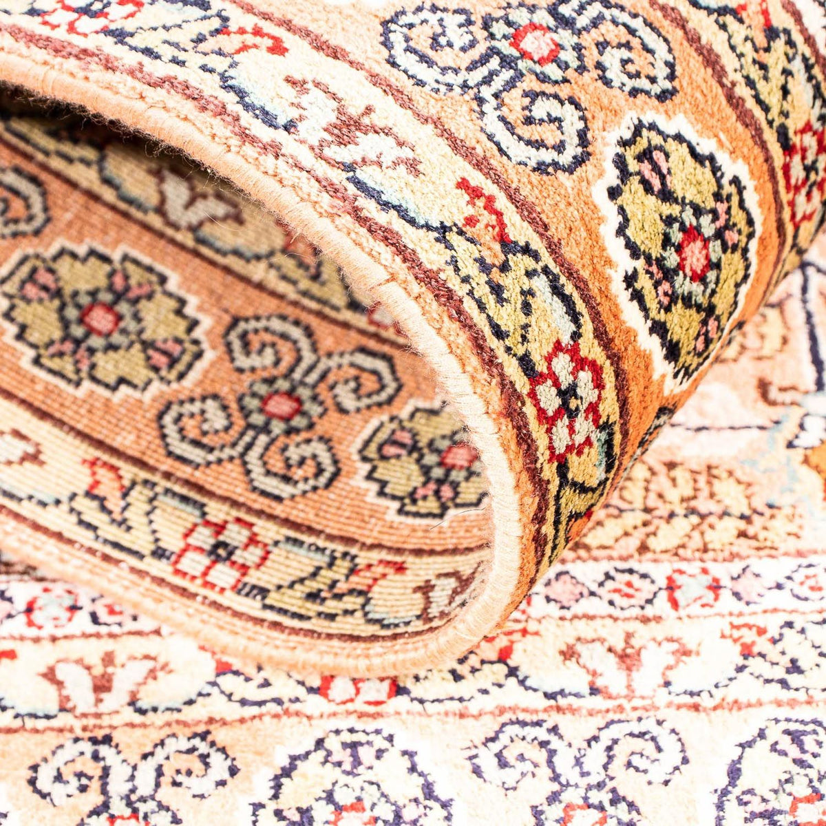 Silketæppe - Kashmir Silk - 98 x 60 cm - beige