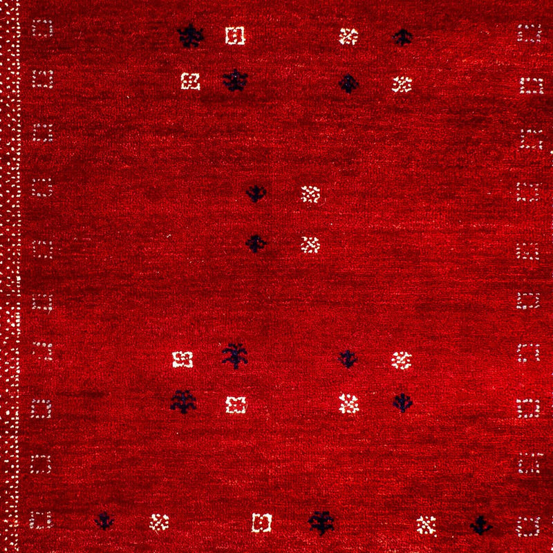 Gabbeh Tæppe - Loribaft Persisk - 120 x 81 cm - mørkerød
