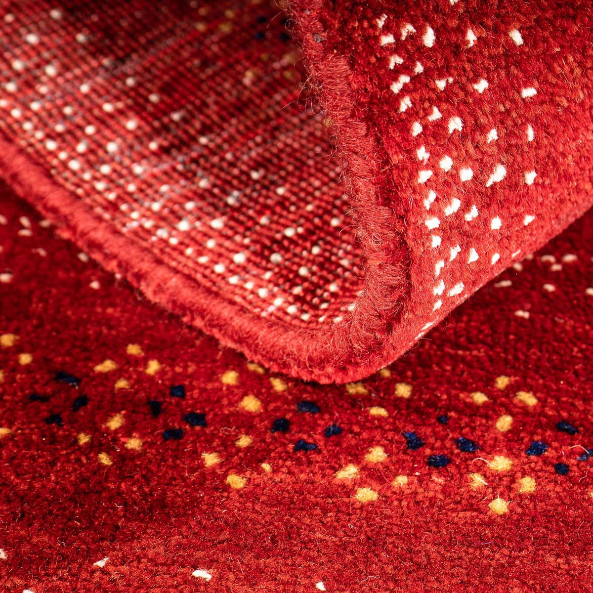 Gabbeh Tæppe - Loribaft Persisk - 120 x 81 cm - mørkerød