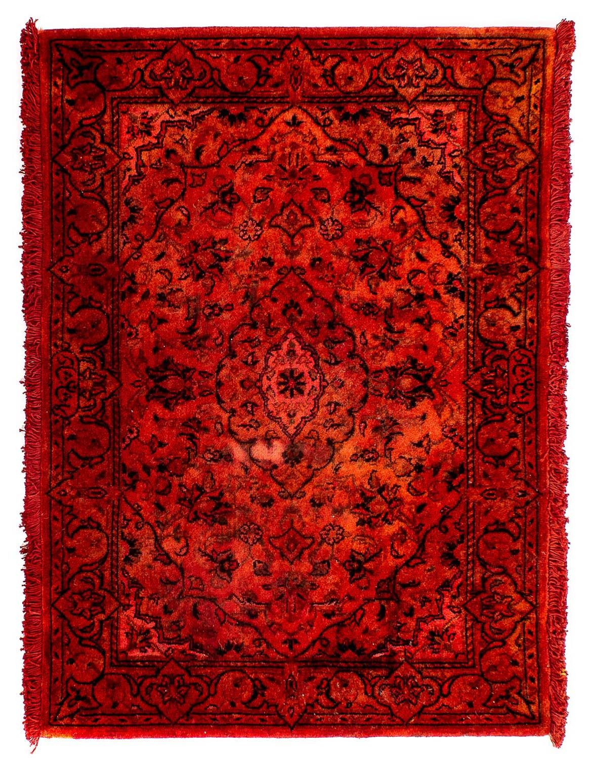 Persisk tæppe - Keshan - 98 x 70 cm - mørkerød