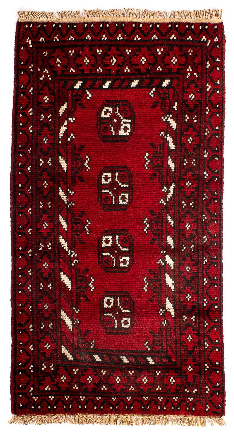 Afghansk tæppe - Filpa - 90 x 60 cm - mørkerød