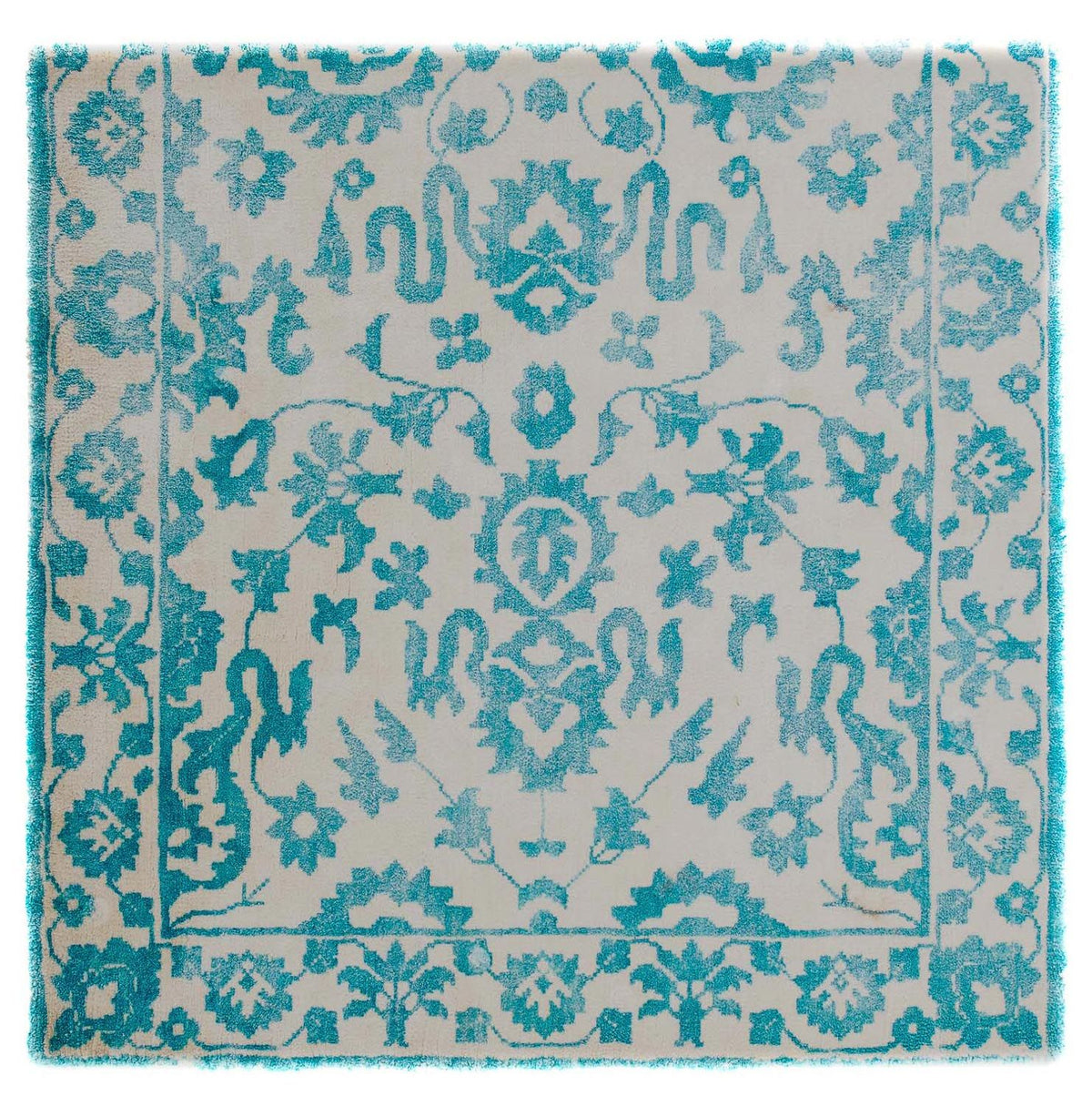 Viskose tæppe firkantet - 70 x 70 cm - turkis