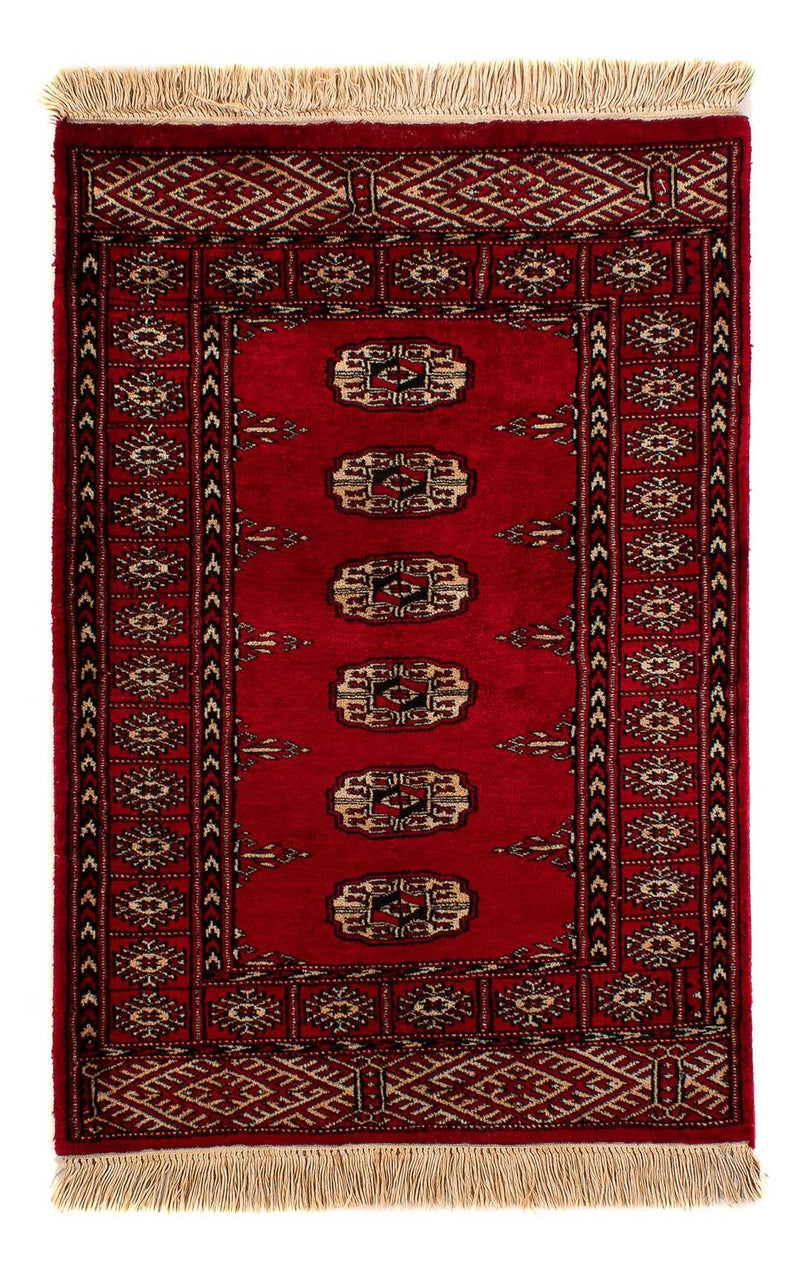 Pakistan Tæppe - 115 x 78 cm - mørkerød