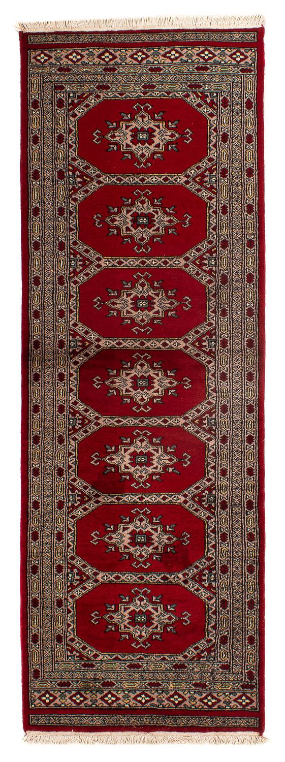 Løber Pakistan Tæppe - 192 x 64 cm - mørkerød
