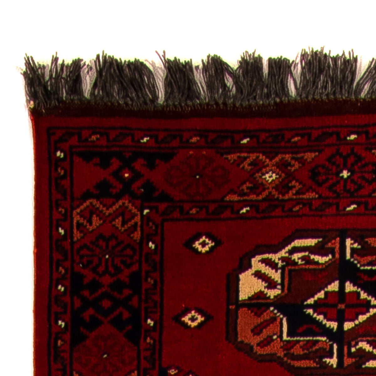 Løber Afghansk tæppe - 356 x 82 cm - mørkerød