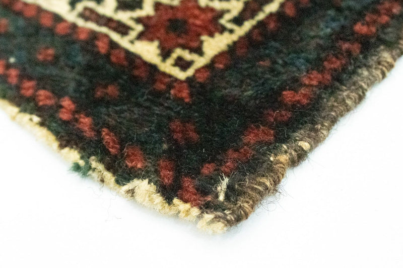 Afghansk tæppe firkantet  - 35 x 33 cm - blå