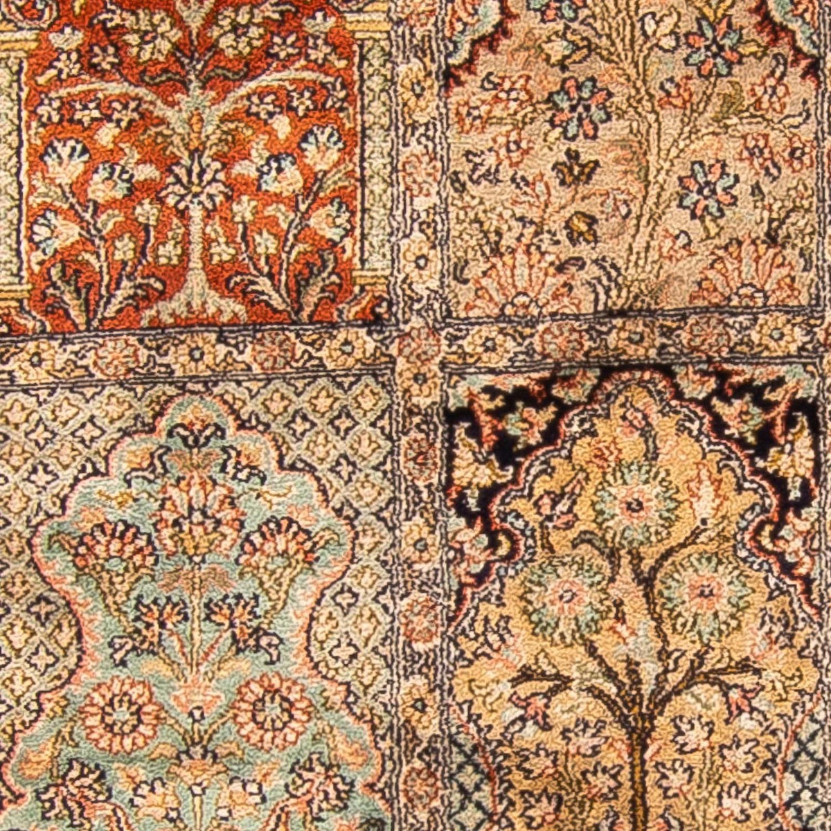 Løber Silketæppe - Kashmir Silk - 310 x 94 cm - flerfarvet
