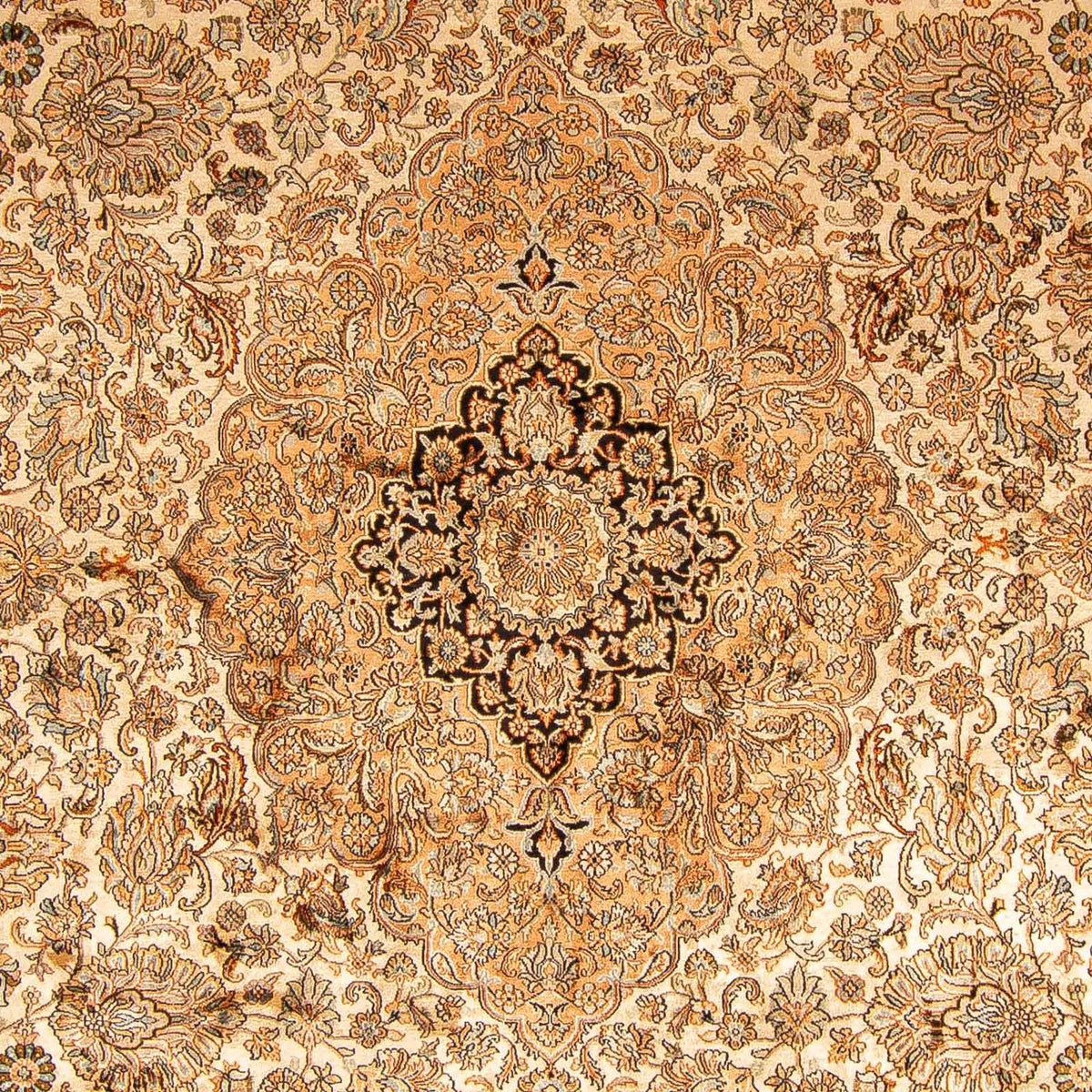 Silketæppe - Kashmir Silk - 410 x 307 cm - lys brun