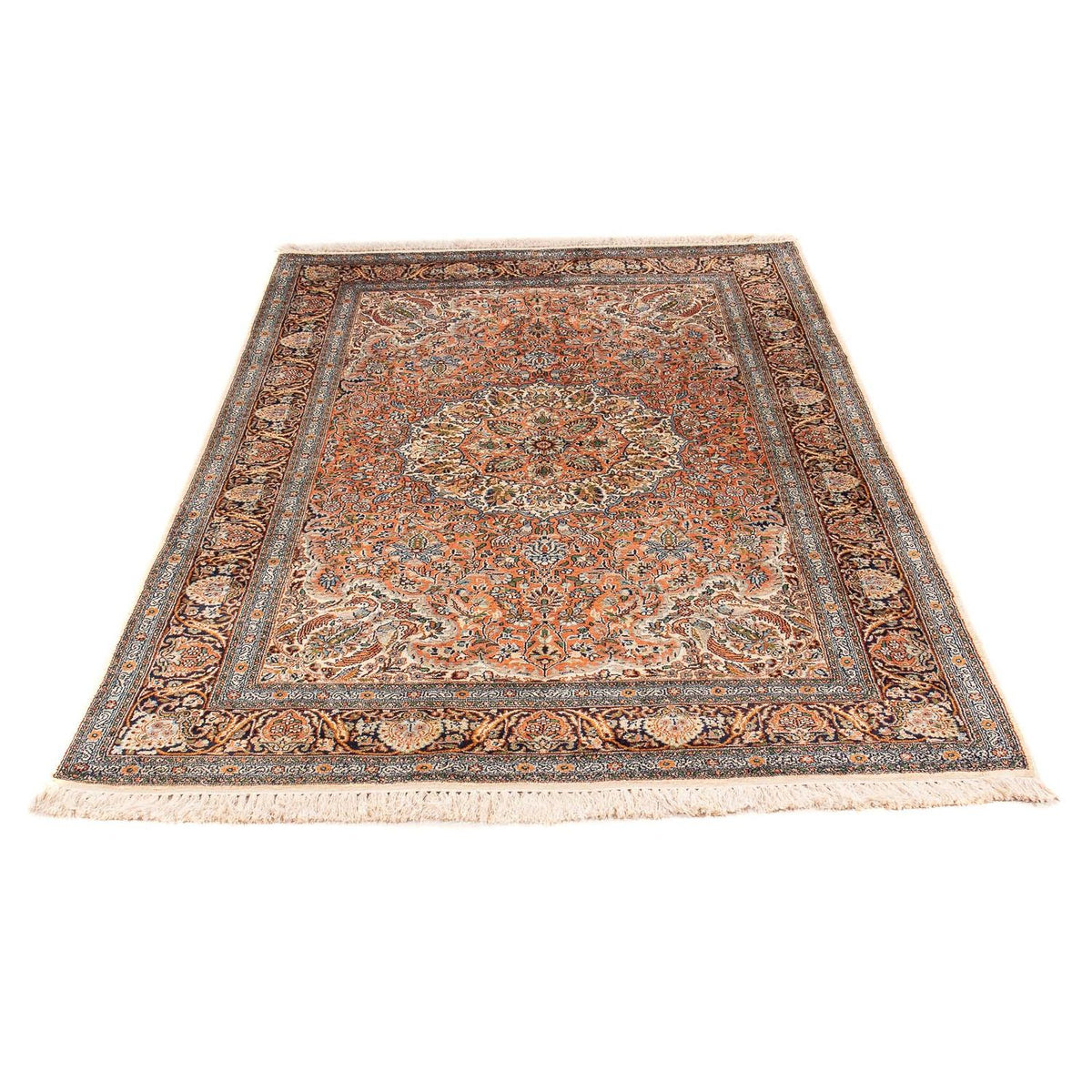 Silketæppe - Kashmir Silk - 182 x 121 cm - lys brun