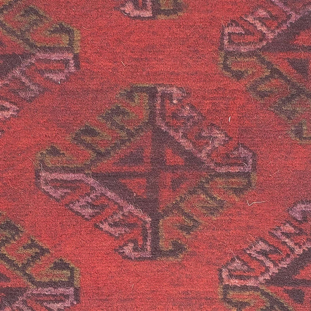 Turkaman-tæppe - 84 x 66 cm - mørkerød