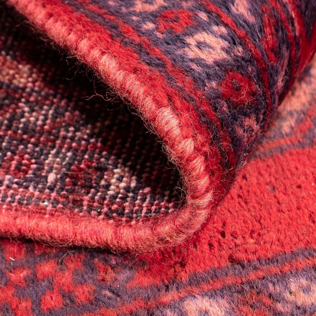 Turkaman-tæppe - 82 x 61 cm - mørkerød