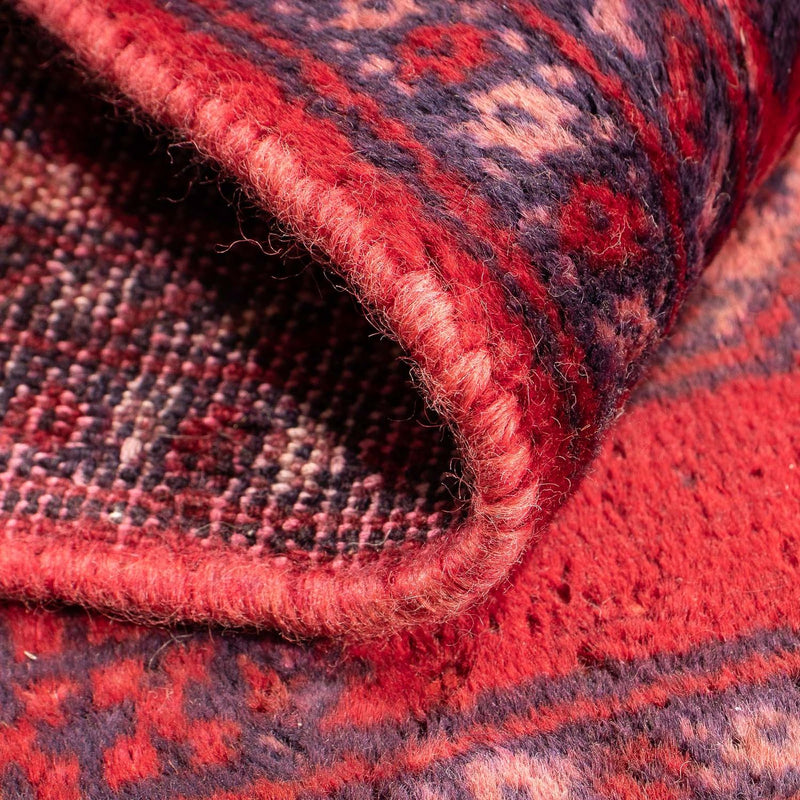 Turkaman-tæppe - 82 x 61 cm - mørkerød