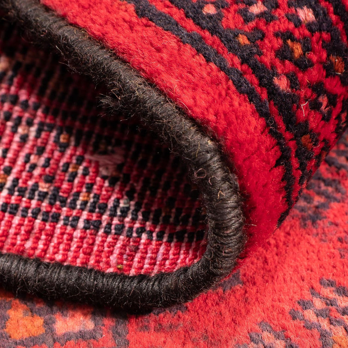 Turkaman-tæppe - 83 x 62 cm - mørkerød