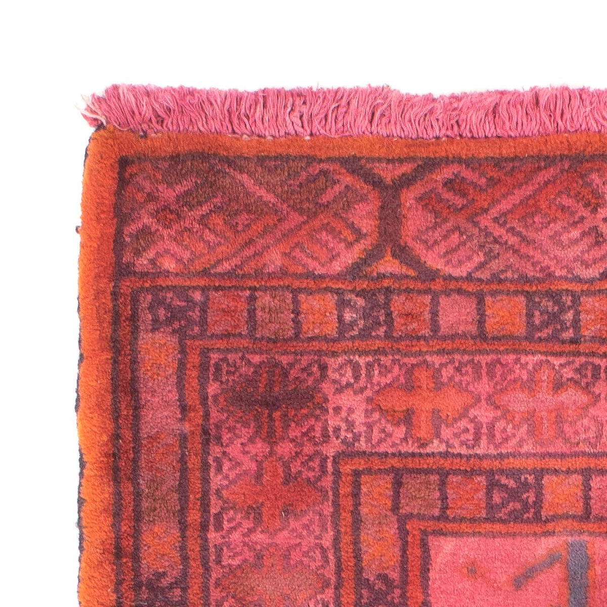 Turkaman-tæppe - 86 x 63 cm - lysrød