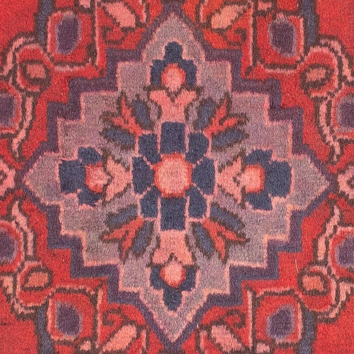 Persisk tæppe - Keshan - 87 x 57 cm - mørkerød
