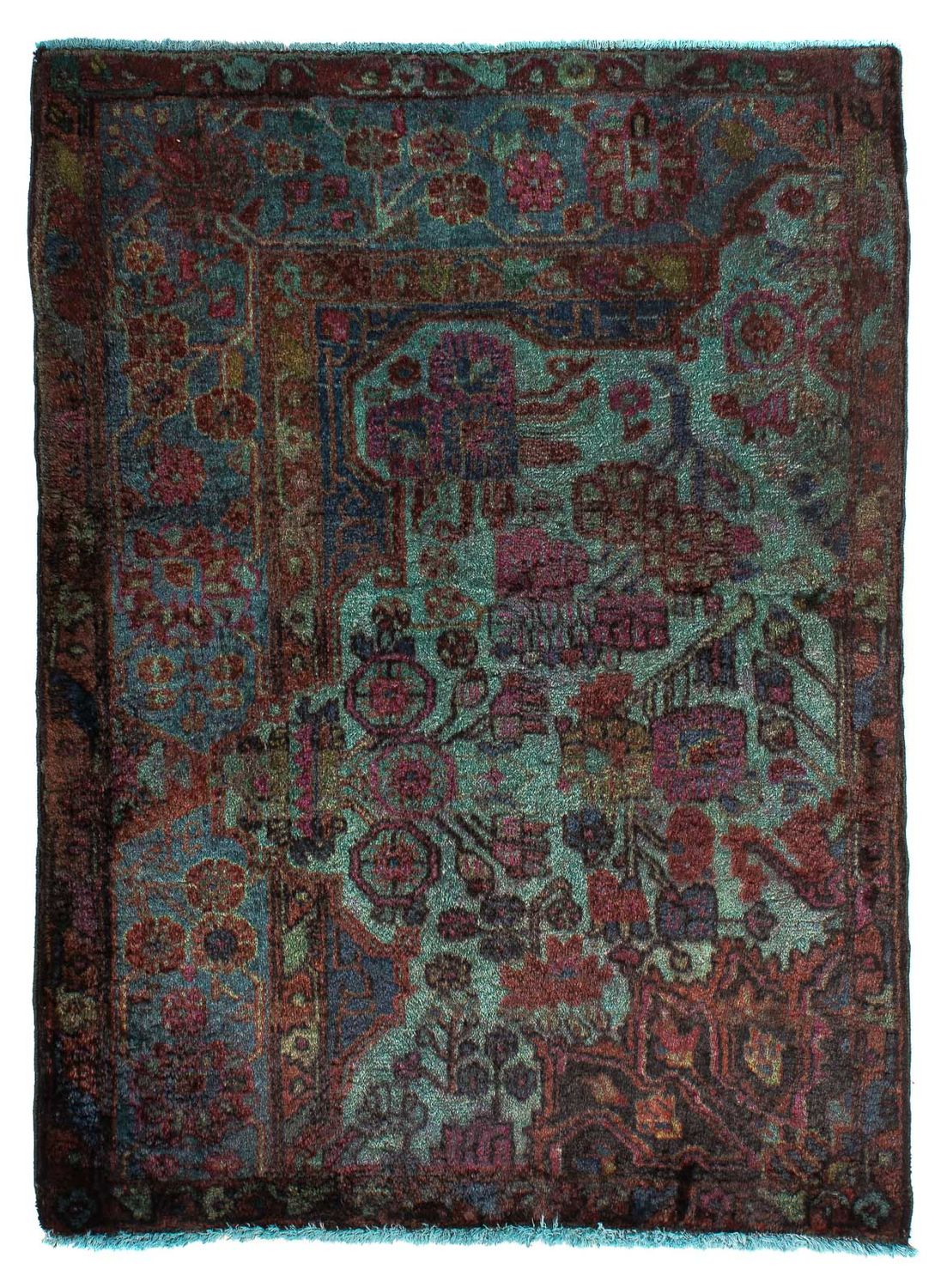 Persisk tæppe - Nomadisk - 111 x 80 cm - lyseblå