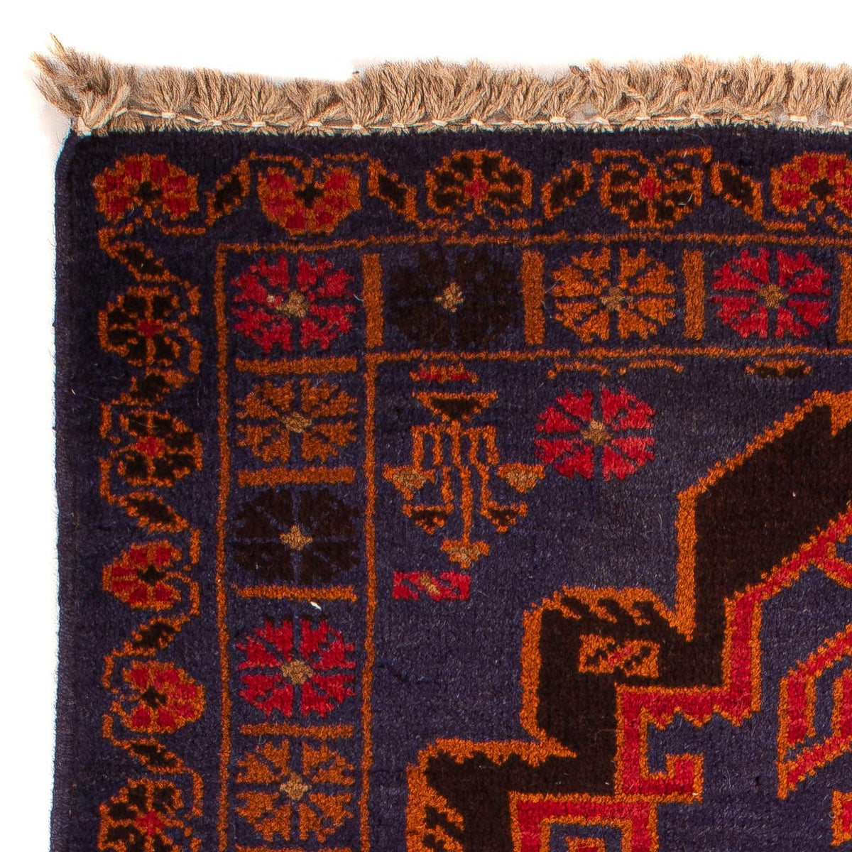 Baluch-tæppe - 133 x 76 cm - mørkeblå