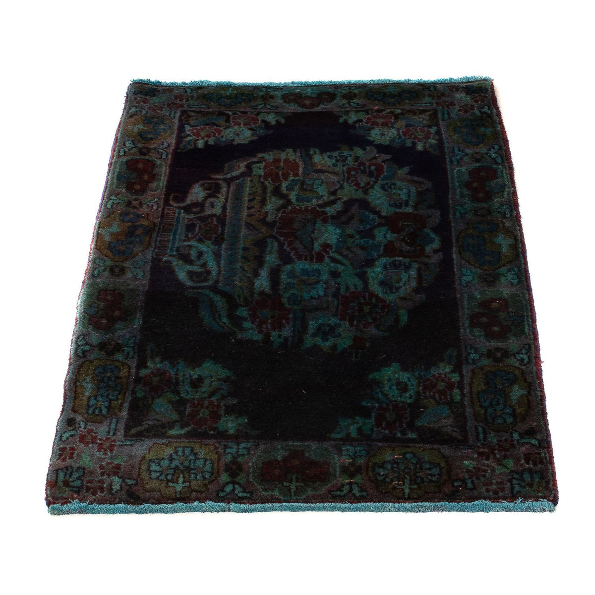 Persisk tæppe - Keshan - 117 x 65 cm - mørkeblå