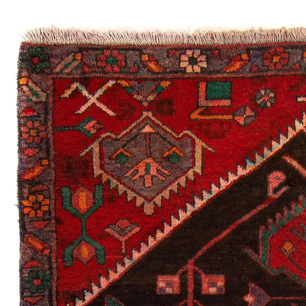 Persisk tæppe - Nomadisk - 177 x 108 cm - mørkerød