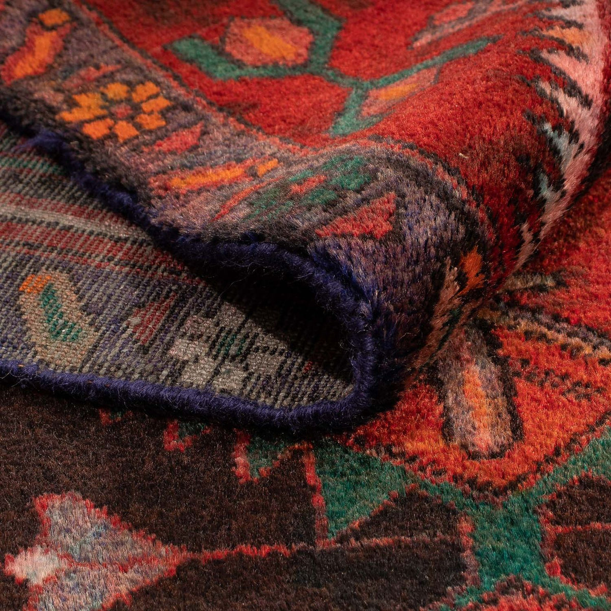 Persisk tæppe - Nomadisk - 177 x 108 cm - mørkerød