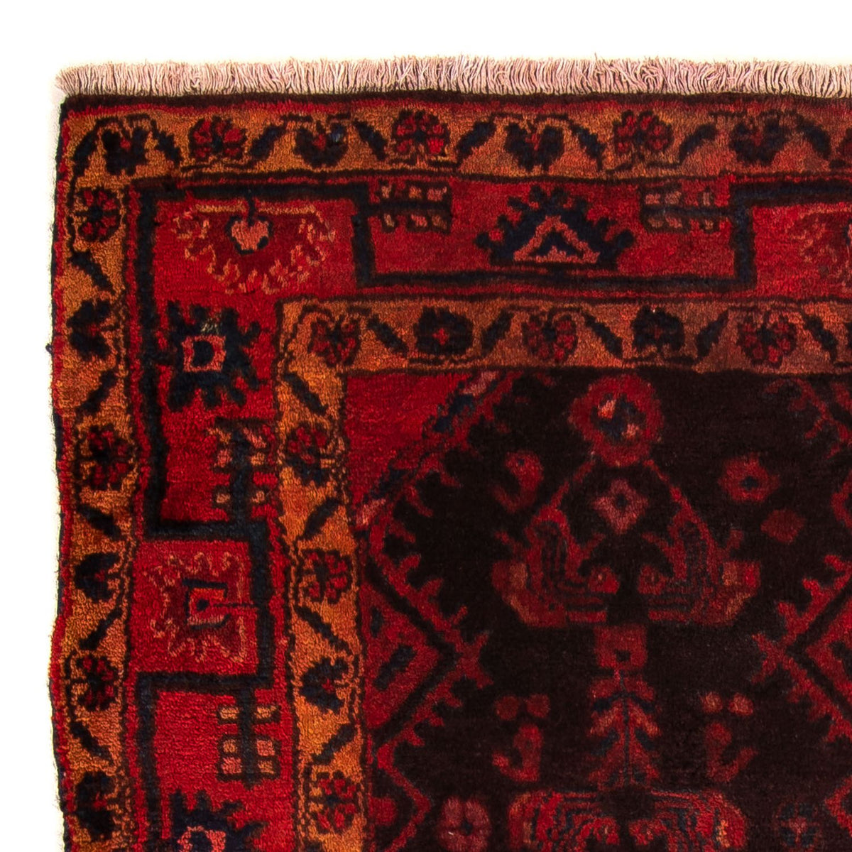 Persisk tæppe - Nomadisk - 170 x 109 cm - mørkerød