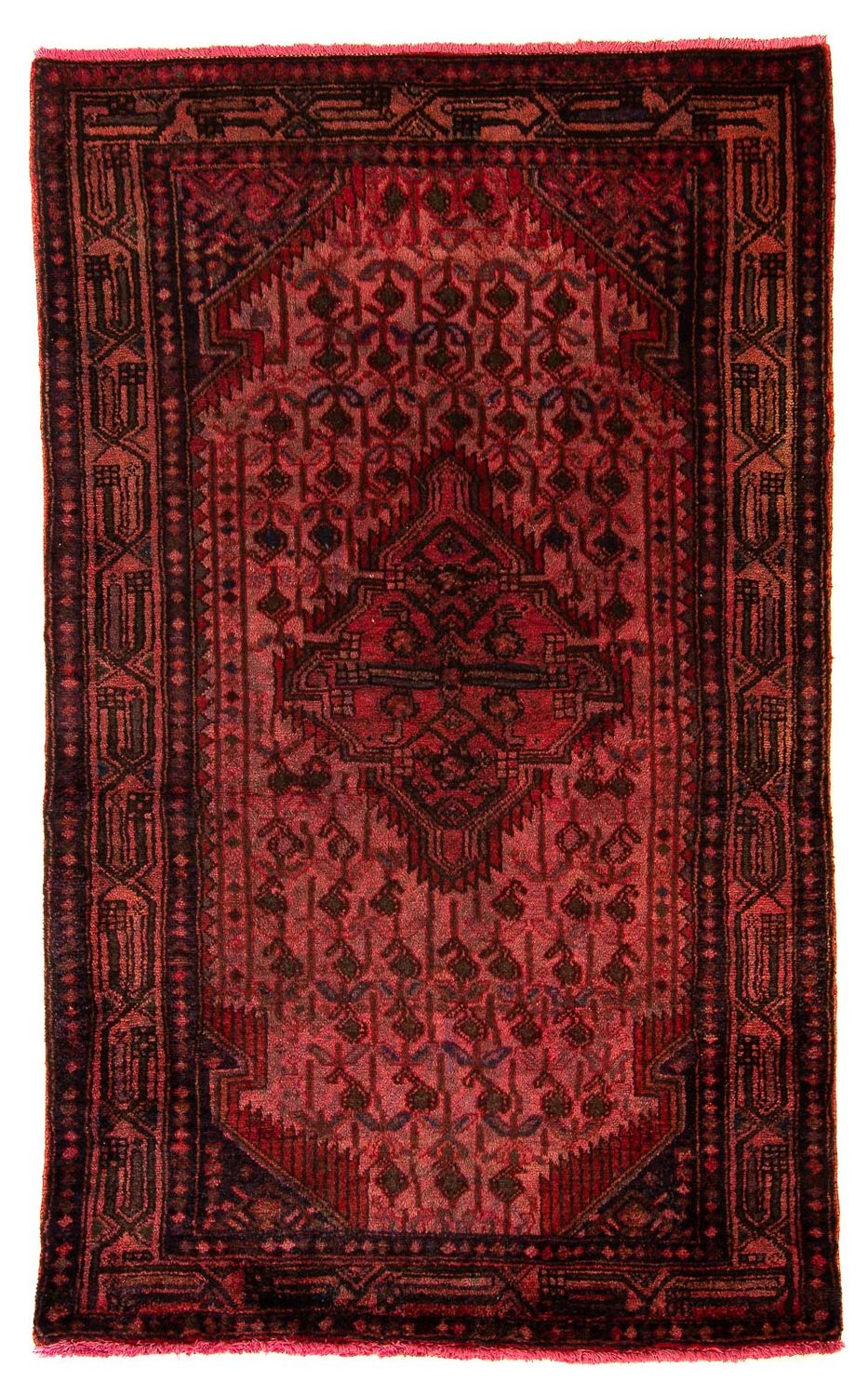 Persisk tæppe - Nomadisk - 173 x 104 cm - mørkerød