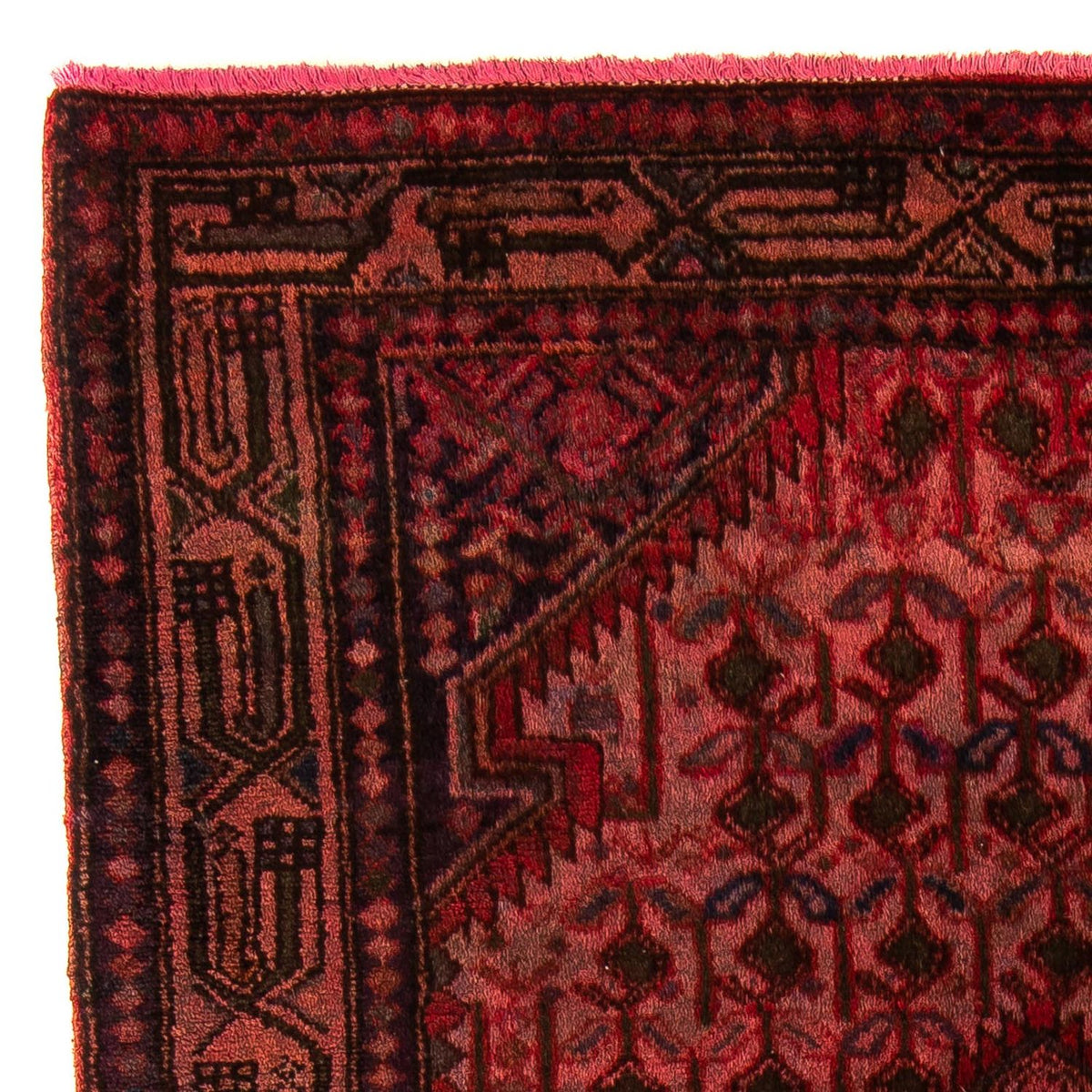 Persisk tæppe - Nomadisk - 173 x 104 cm - mørkerød