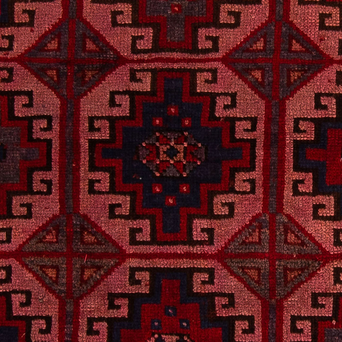 Baluch-tæppe - 131 x 104 cm - lysrød