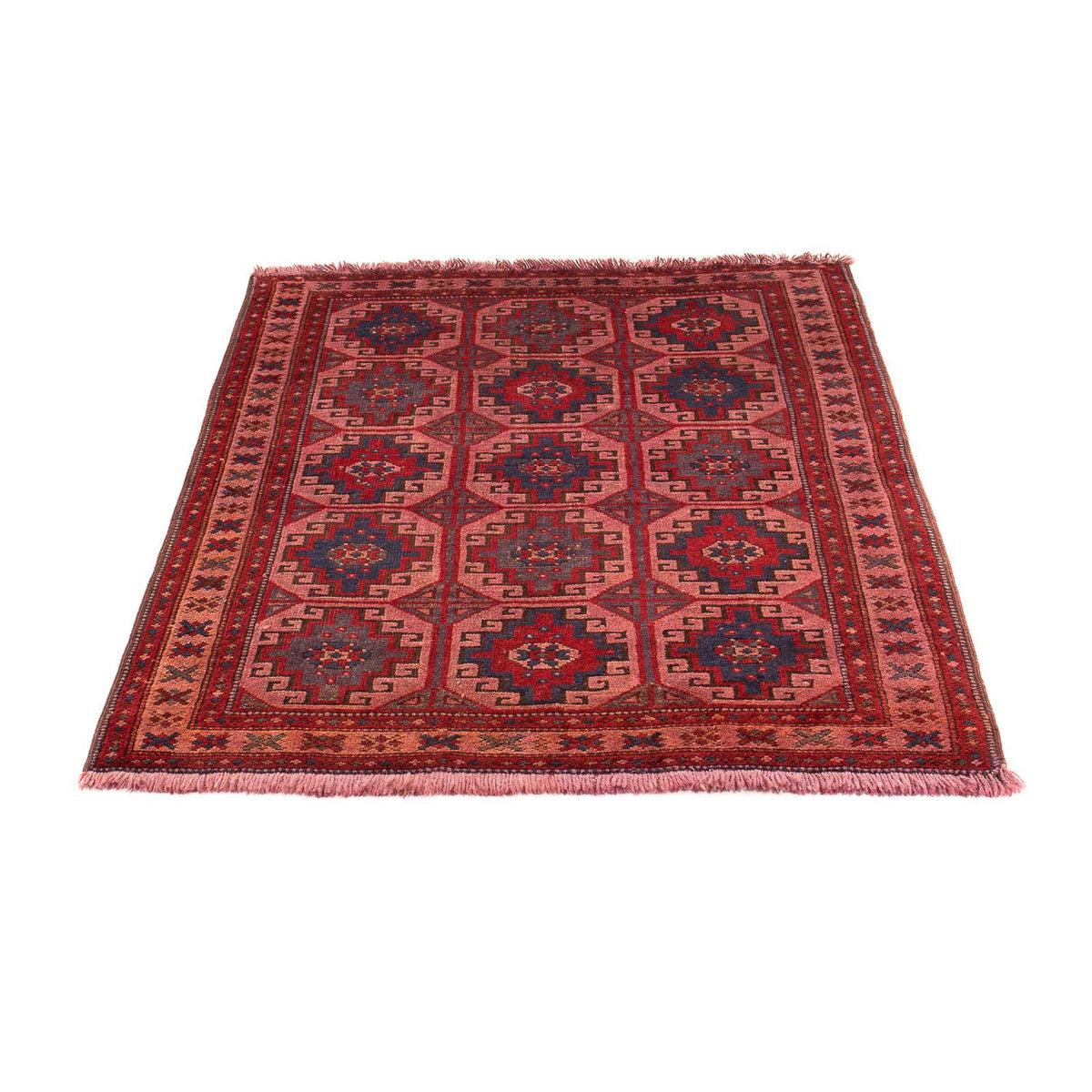 Baluch-tæppe - 131 x 104 cm - lysrød