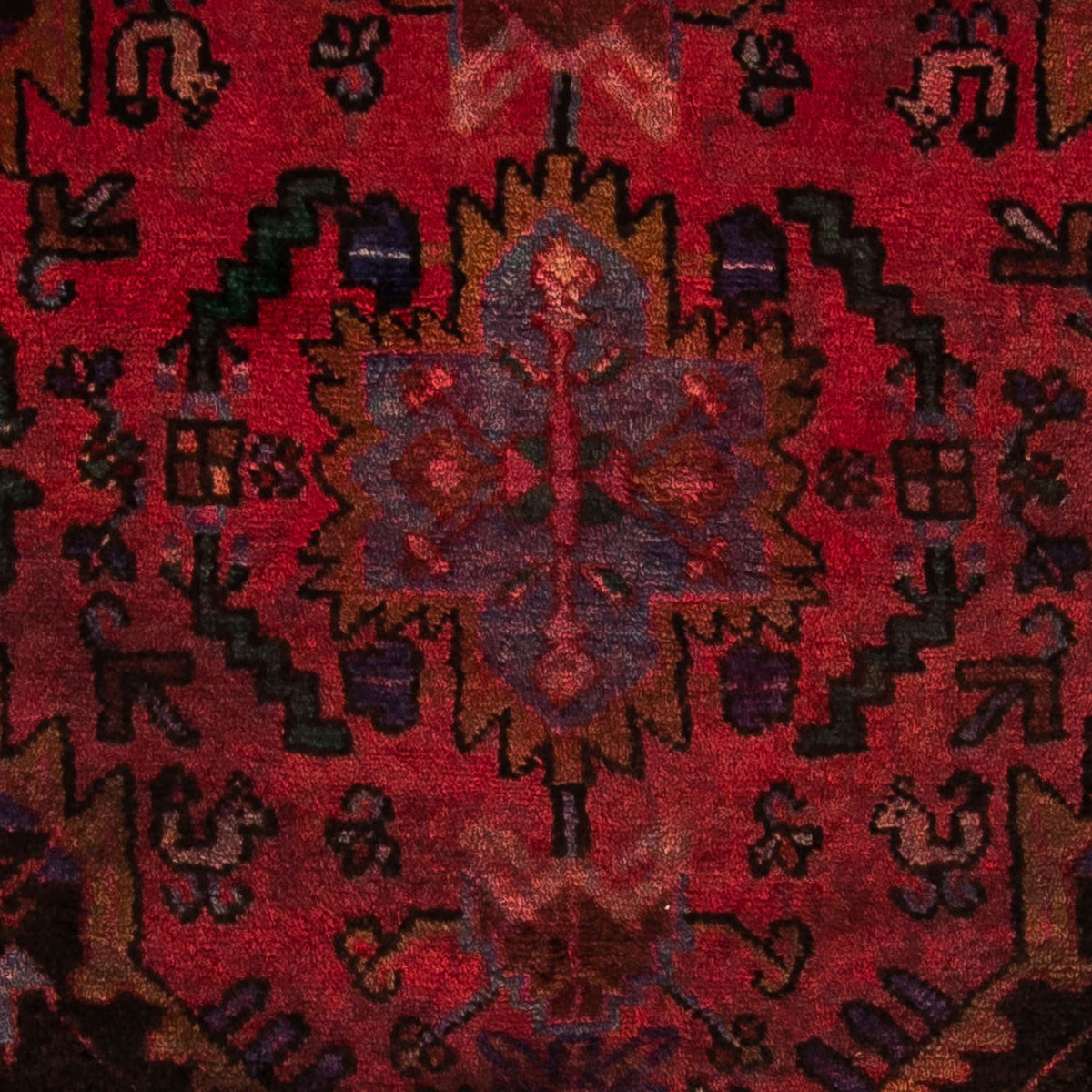Persisk tæppe - Nomadisk - 175 x 115 cm - mørkerød