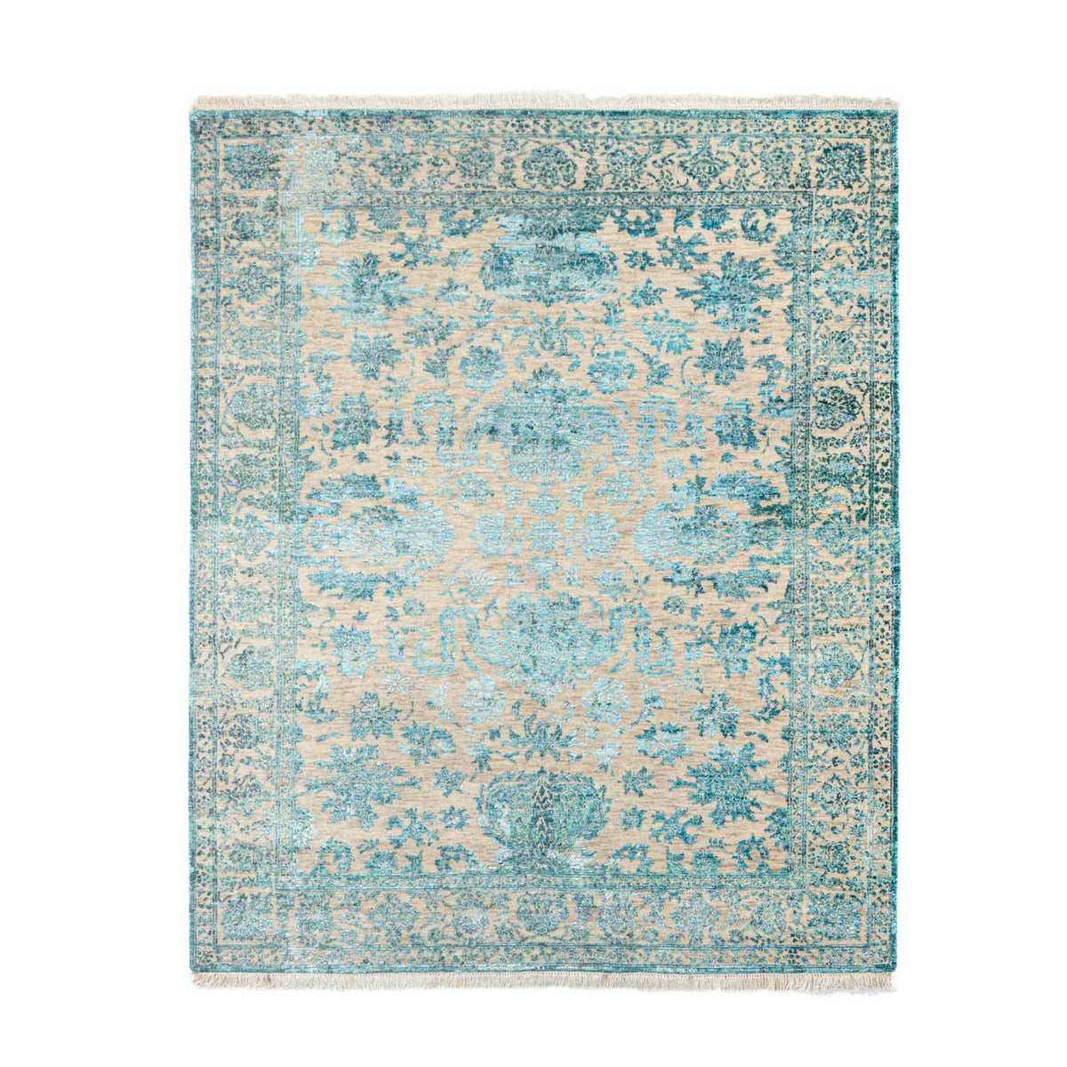 Designer tæppe - 188 x 136 cm - turkis