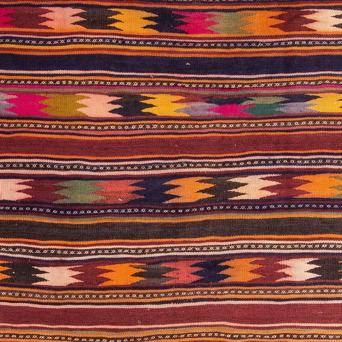 Kelim-tæppe - gammelt - 260 x 195 cm - flerfarvet
