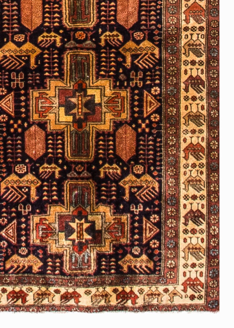 Løber Persisk tæppe - Nomadisk - 326 x 98 cm - mørkeblå