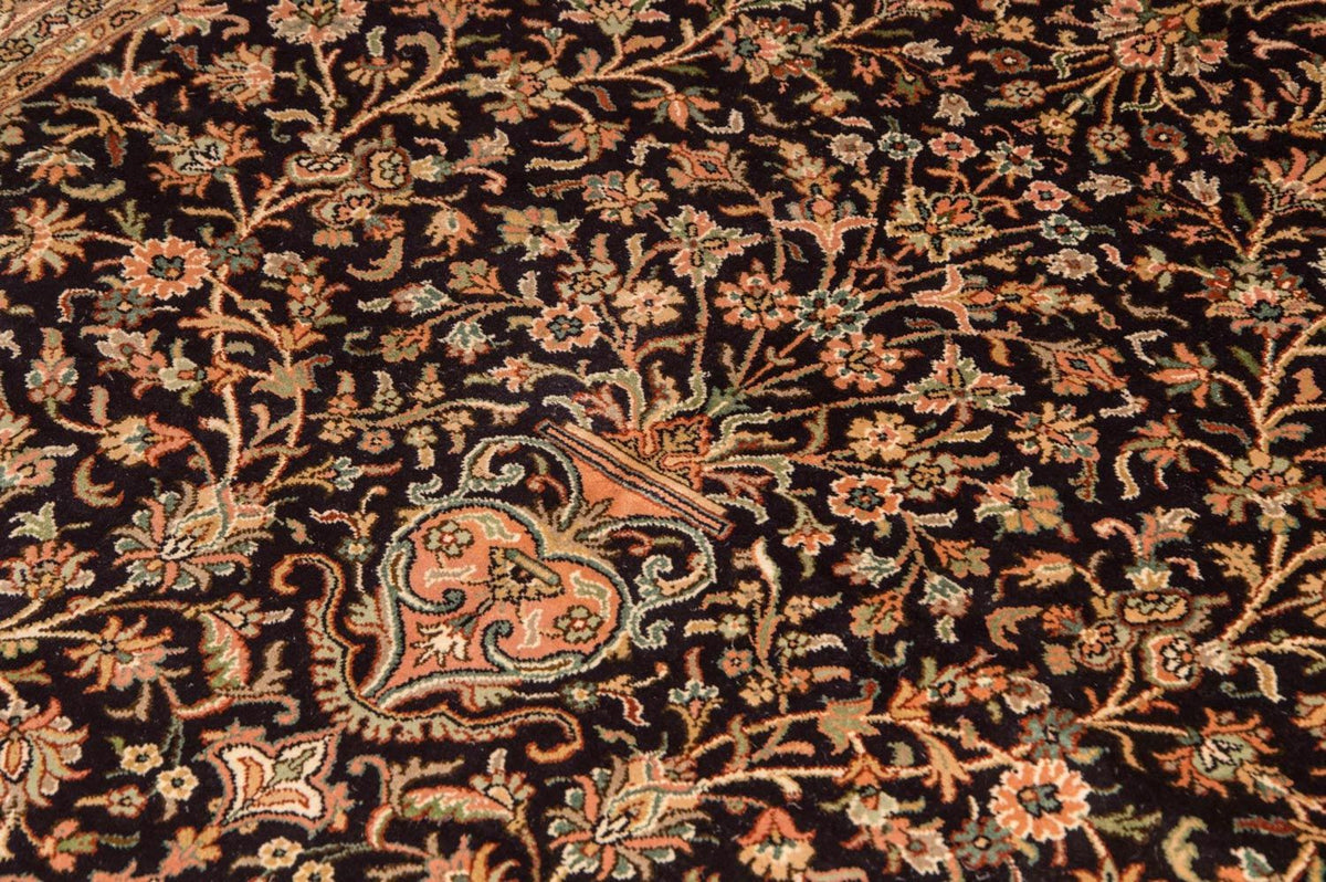 Silketæppe - Kashmir Silk - 190 x 127 cm - mørkeblå