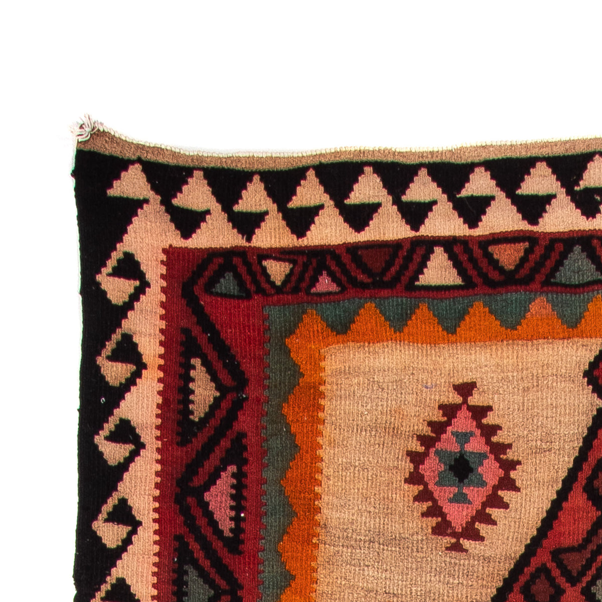 Løber Kelim-tæppe - gammelt - 390 x 148 cm - flerfarvet