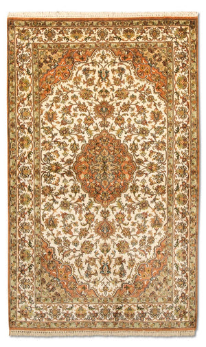Silketæppe - Kashmir Silk - 160 x 95 cm - beige