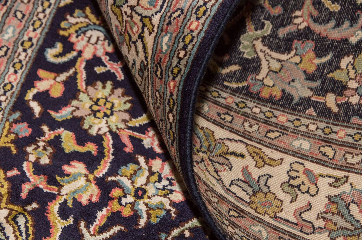 Silketæppe - Kashmir Silk - 150 x 93 cm - mørkeblå
