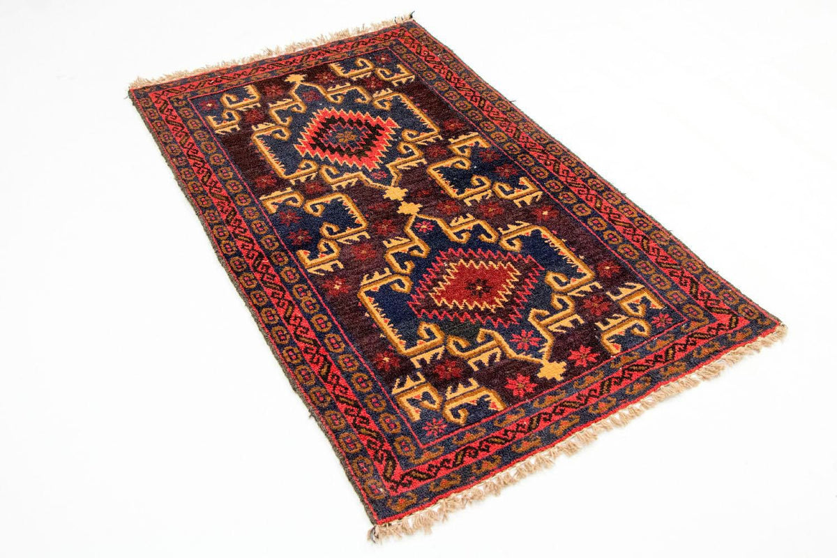 Baluch-tæppe - 129 x 77 cm - flerfarvet