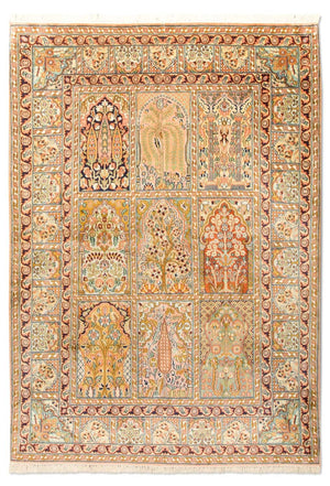 Silketæppe - Kashmir Silk - 184 x 124 cm - flerfarvet