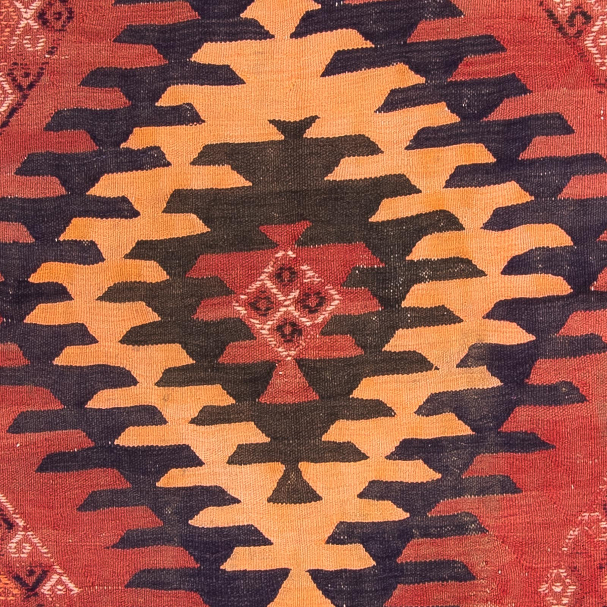 Løber Kelim-tæppe - gammelt - 395 x 145 cm - flerfarvet