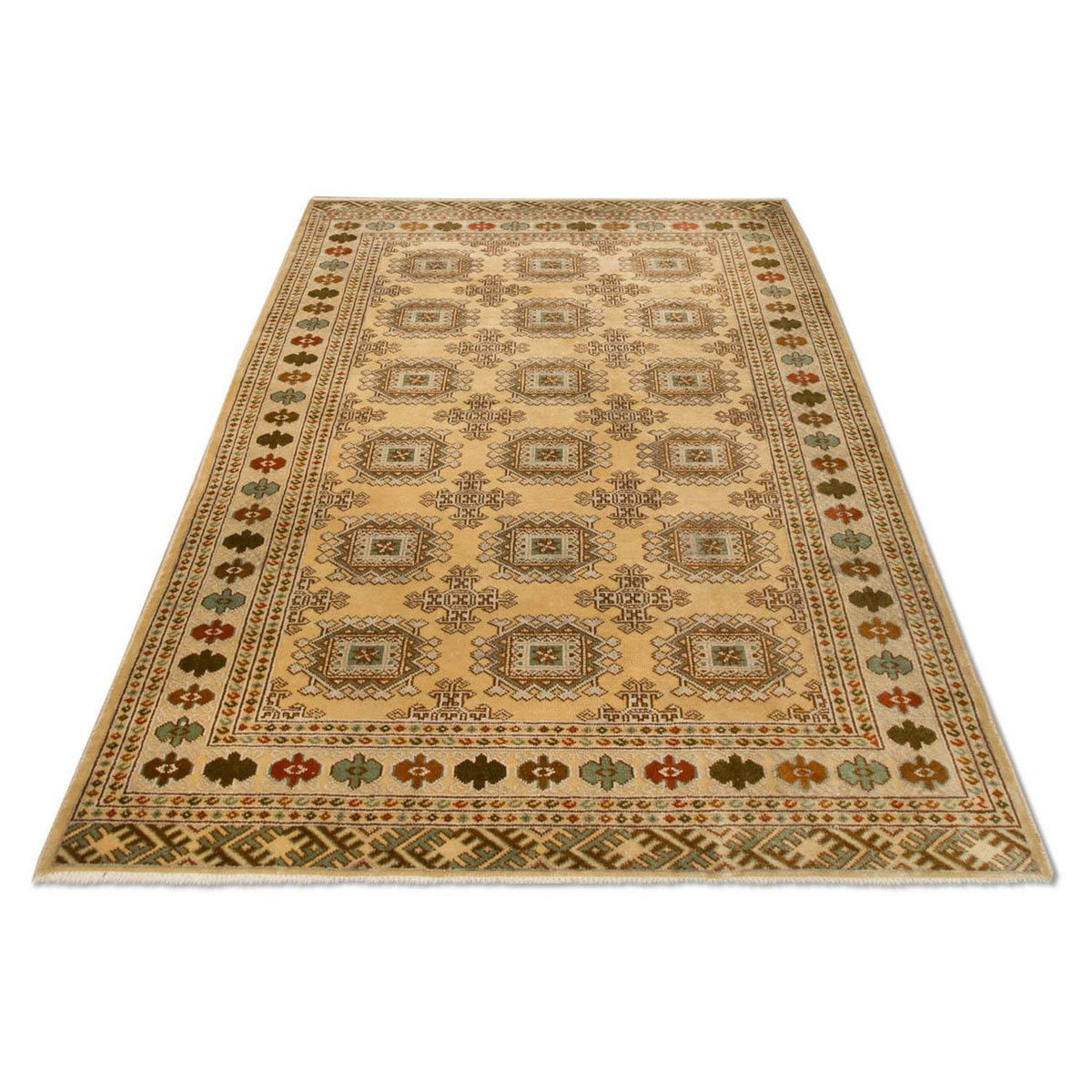 Turkaman-tæppe - 184 x 126 cm - beige