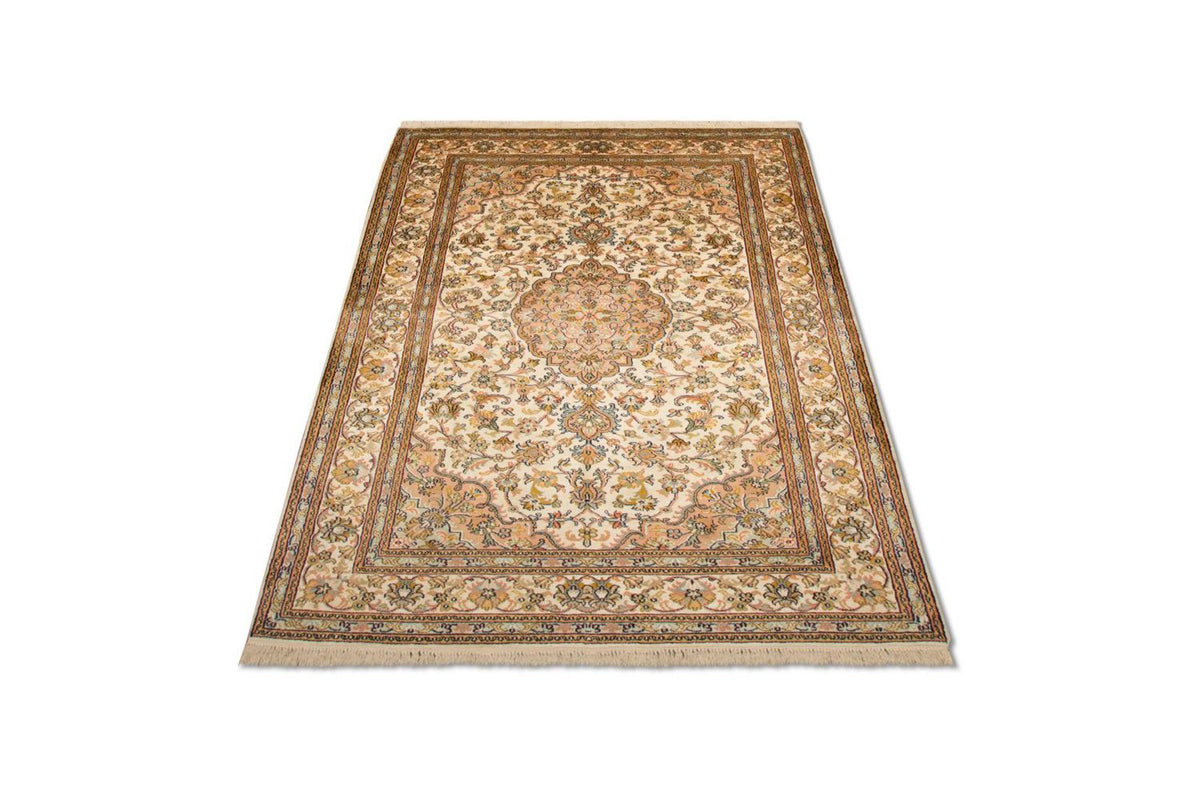 Silketæppe - Kashmir Silk - 184 x 124 cm - beige