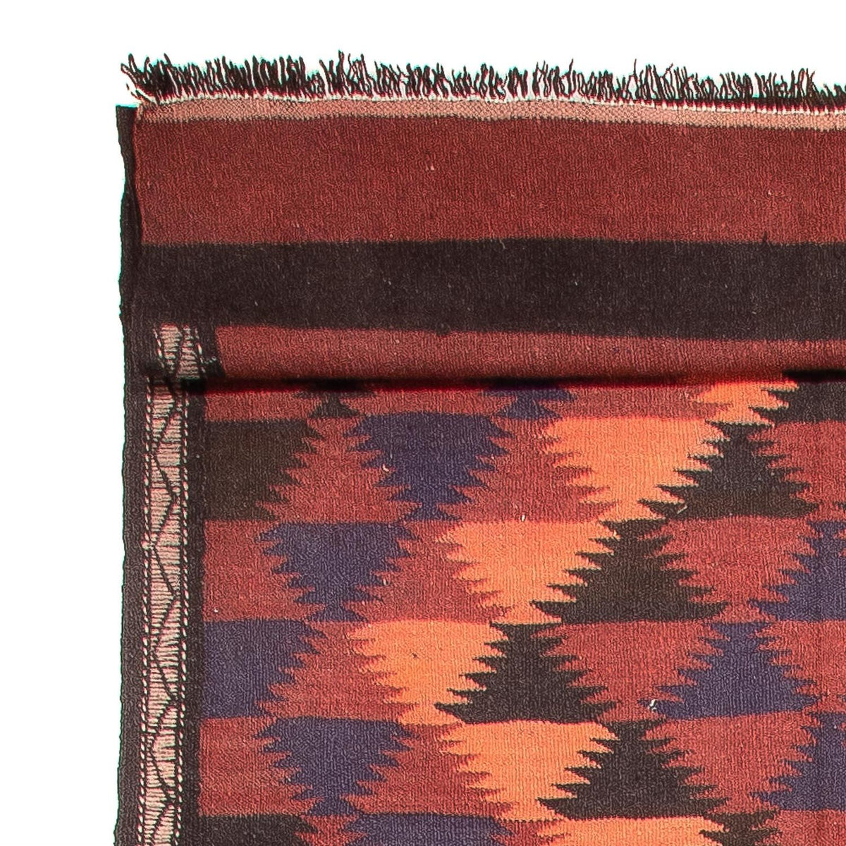 Løber Kelim-tæppe - gammelt - 450 x 135 cm - brun