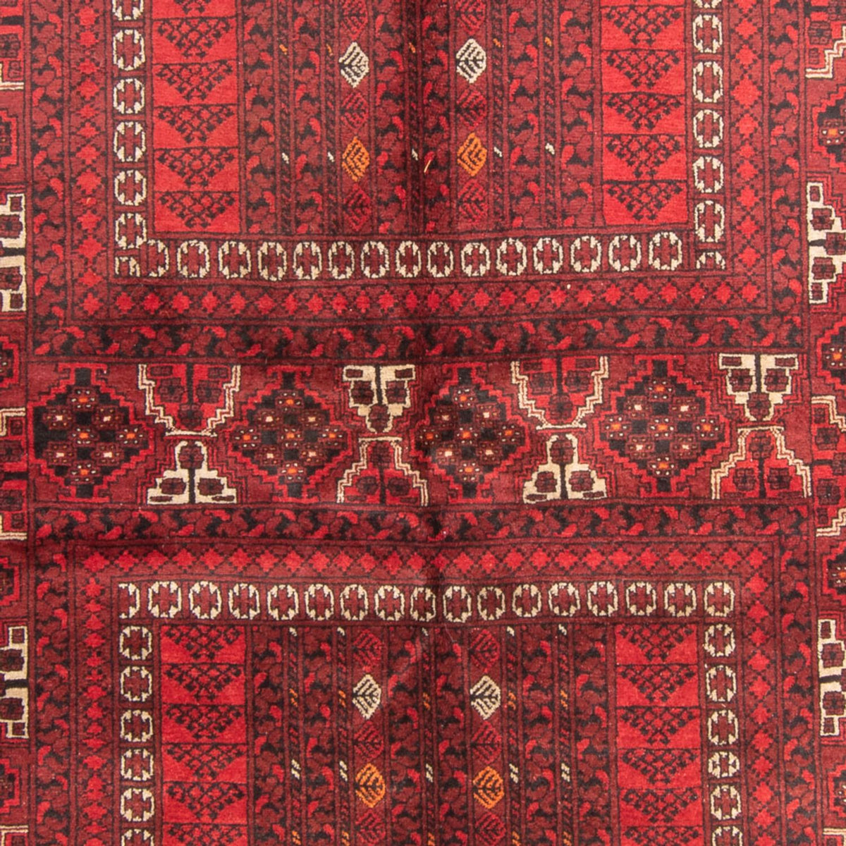 Turkaman-tæppe - 238 x 164 cm - rød
