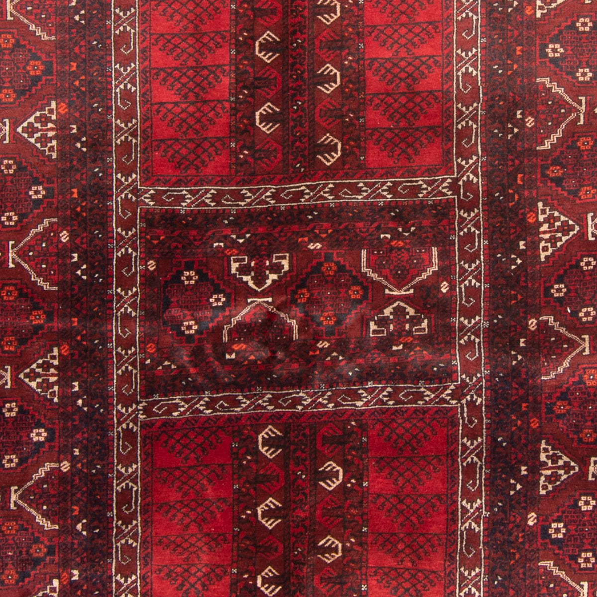 Turkaman-tæppe - 237 x 158 cm - rød