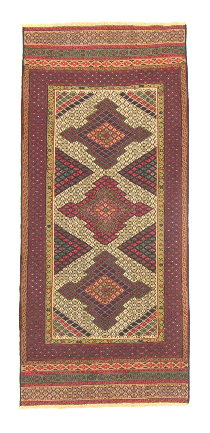 Løber Kelim-tæppe - orientalsk - 191 x 88 cm - brun