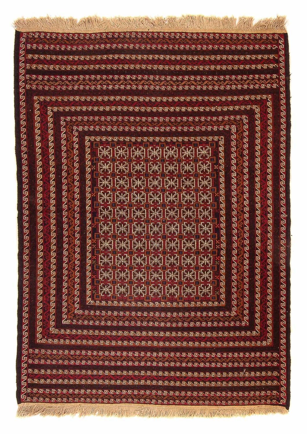 Kelim-tæppe - orientalsk - 180 x 133 cm - mørkerød