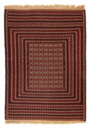 Kelim-tæppe - orientalsk - 180 x 133 cm - mørkerød