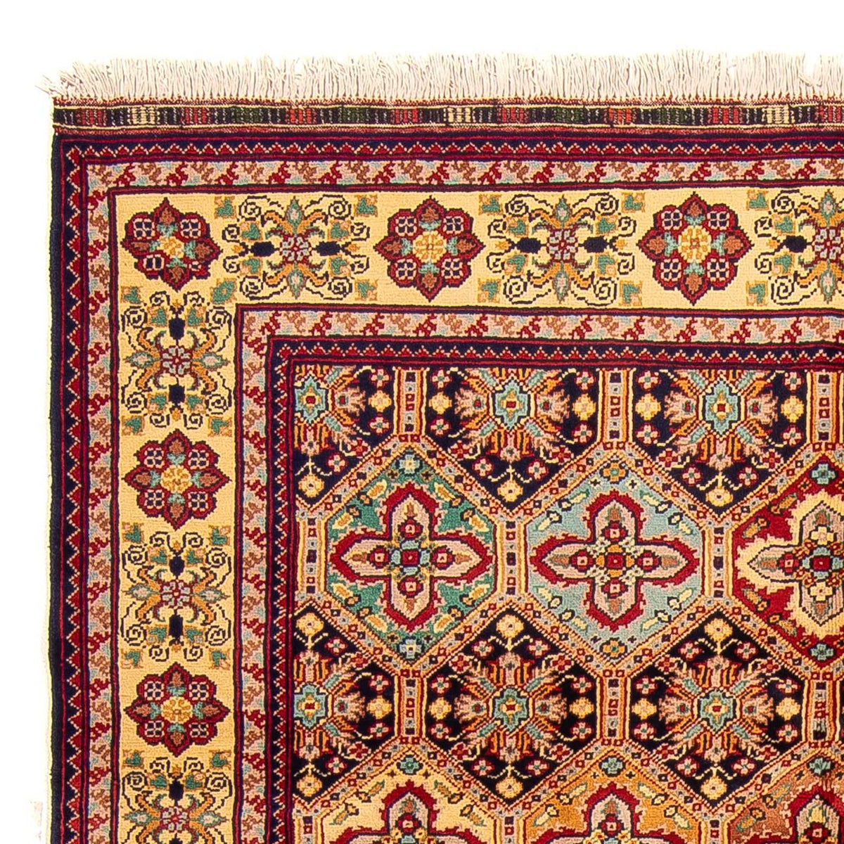 Afghansk tæppe - 199 x 153 cm - flerfarvet