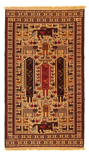 Kelim-tæppe - orientalsk - 200 x 122 cm - beige
